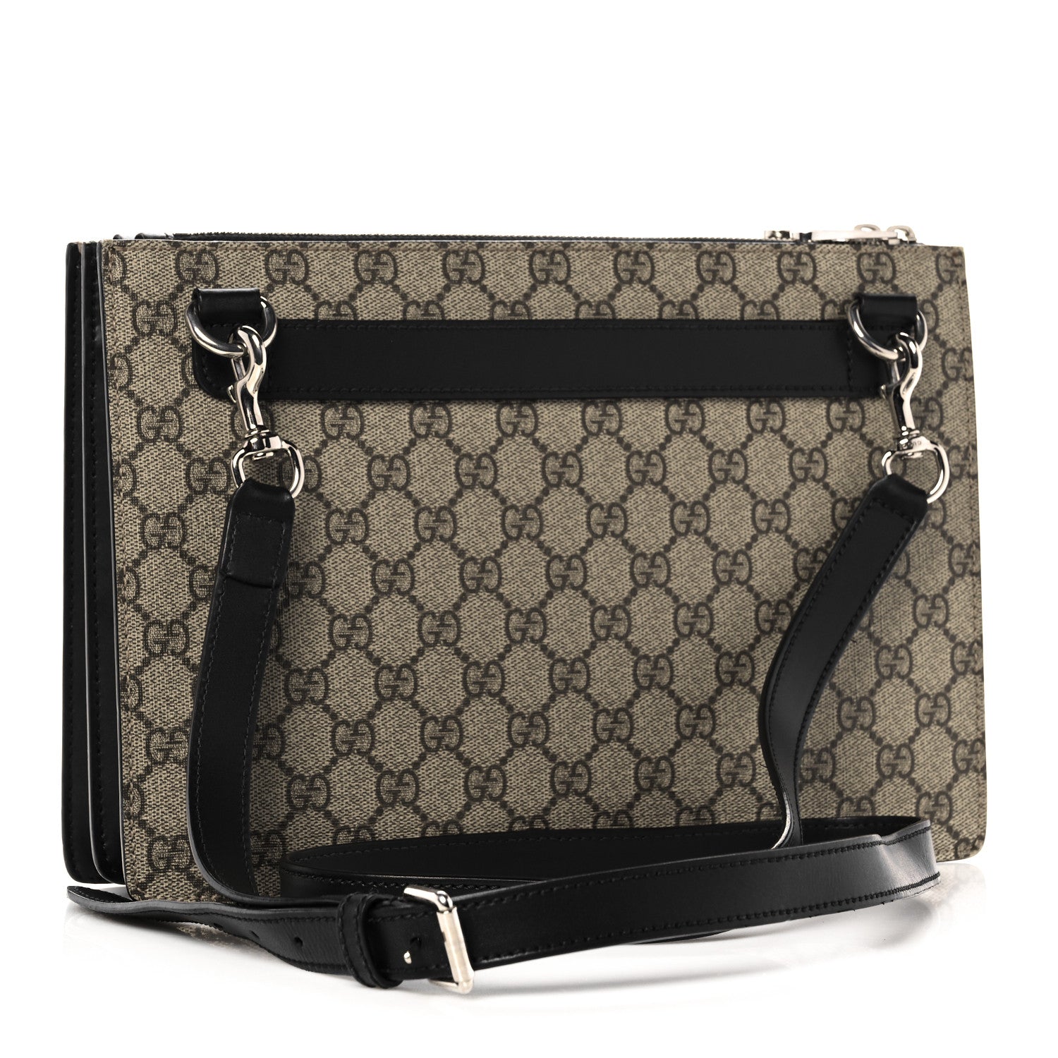 Gucci GG Supreme Monogram Signature Messenger Bag Black 3 of 11