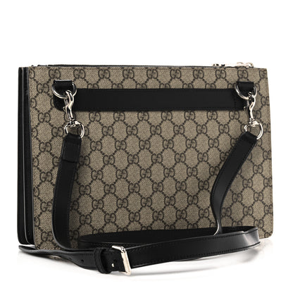 Gucci GG Supreme Monogram Signature Messenger Bag Black 3 of 11