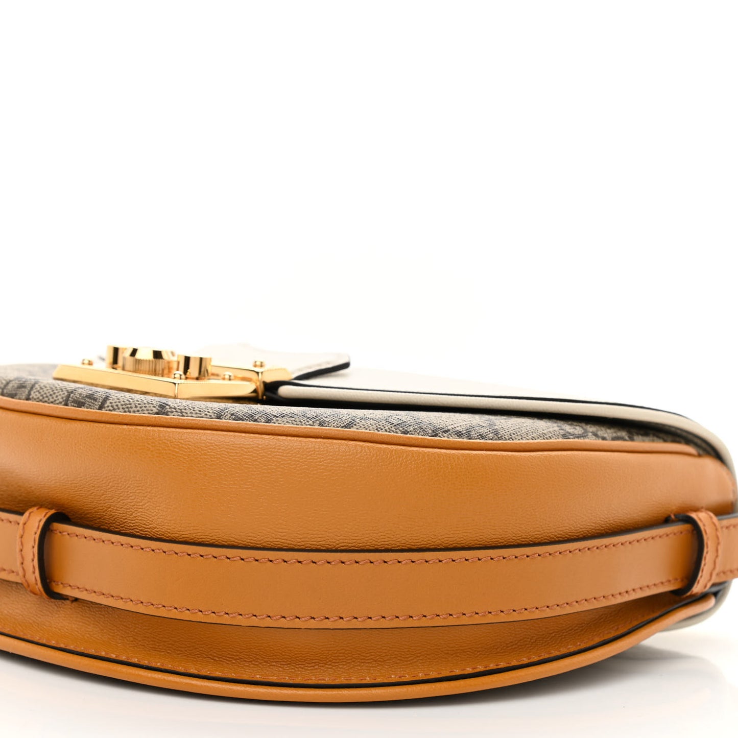 GG Supreme Monogram Calfskin Small Padlock Messenger Shoulder Bag Beige Mystic White Sun Oil