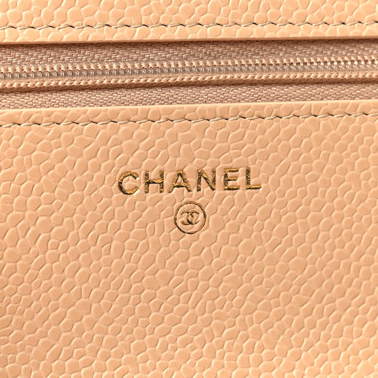 Chanel Caviar Quilted Wallet on Chain WOC Beige 6 of 11