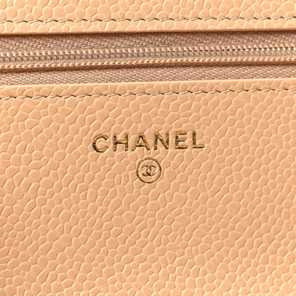 Chanel Caviar Quilted Wallet on Chain WOC Beige 6 of 11