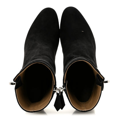 Hermes Suede Goatskin Saint Germain Ankle Boots 35.5 Black 2 of 10