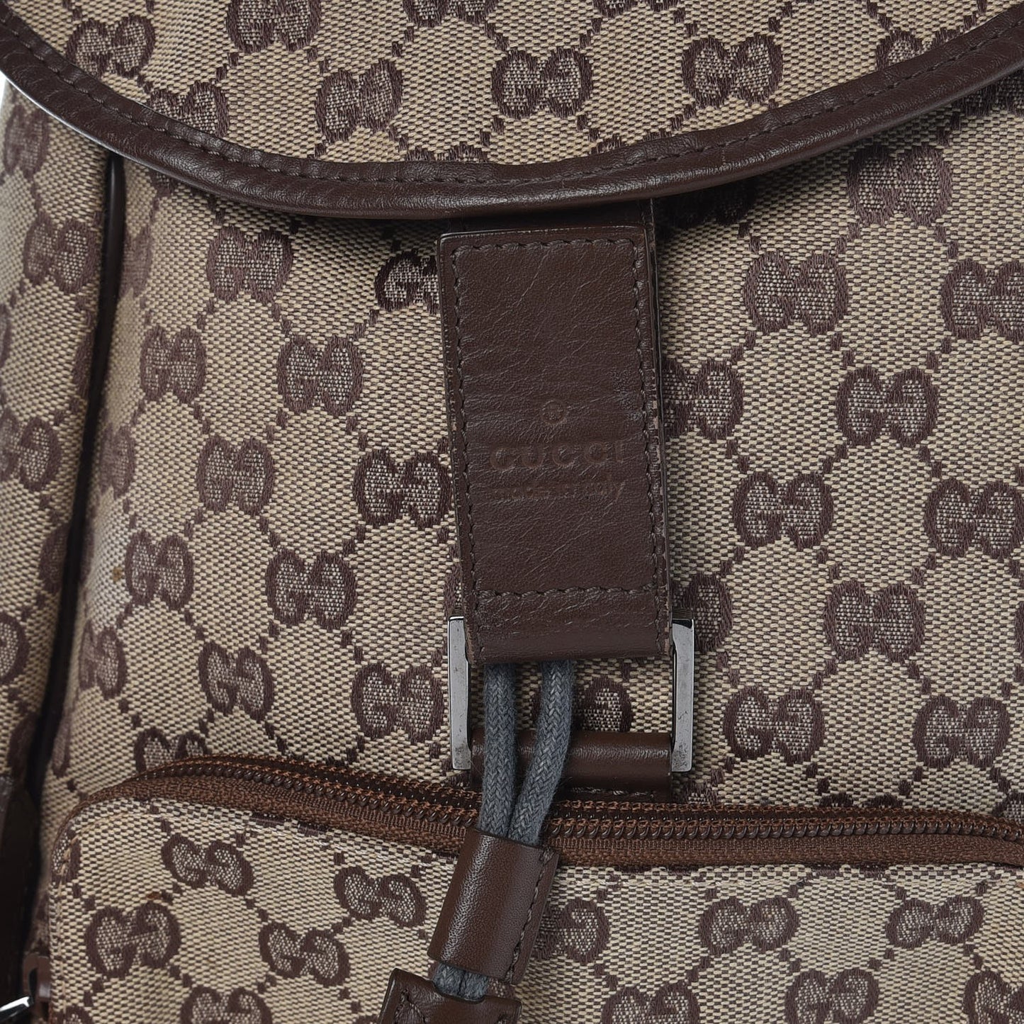 Monogram Flap Backpack Dark Brown