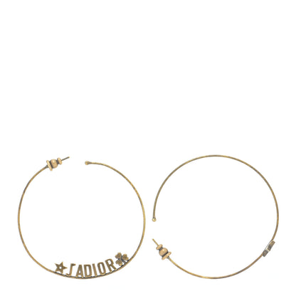 Christian Dior Metal J'Adior Hoop Earrings Aged Gold 1 of 4