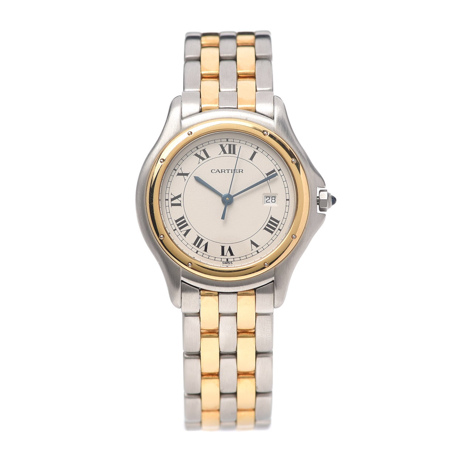 Cartier Stainless Steel 18K Yellow Gold 33mm Cougar Quartz Watch 1 of 6