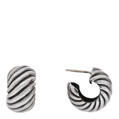 David Yurman Sterling Silver Sculpted Cable Shrimp Earrings 1 of 4