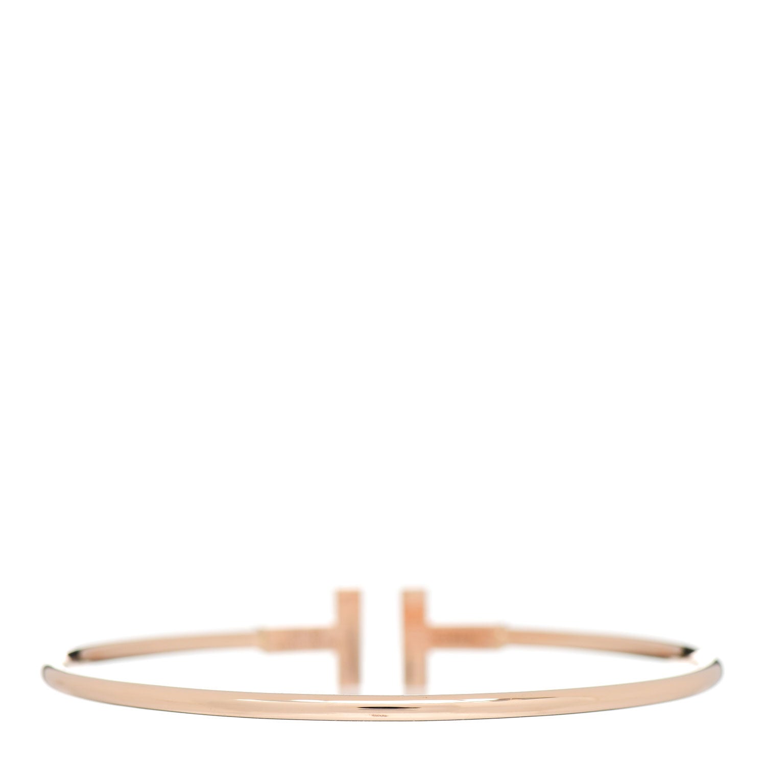 Tiffany 18K Rose Gold Diamond Mother of Pearl T Wire Bracelet 2 of 5
