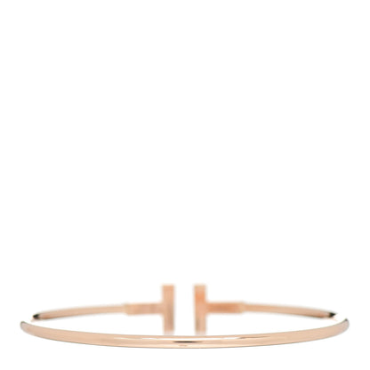 Tiffany 18K Rose Gold Diamond Mother of Pearl T Wire Bracelet 2 of 5