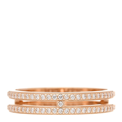 Hermes 18K Rose Gold Diamond Ariane Wedding Band Ring 50 5.25 1 of 5