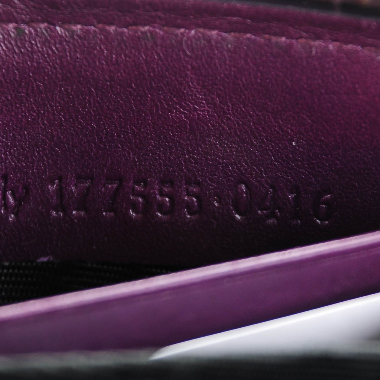Textured Patent Calfskin Belle De Jour Zip Around Wallet Purple