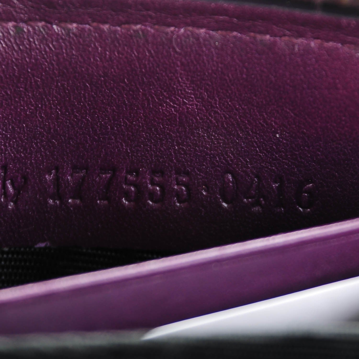 Saint Laurent Textured Patent Calfskin Belle De Jour Zip Around Wallet Purple 8 of 8