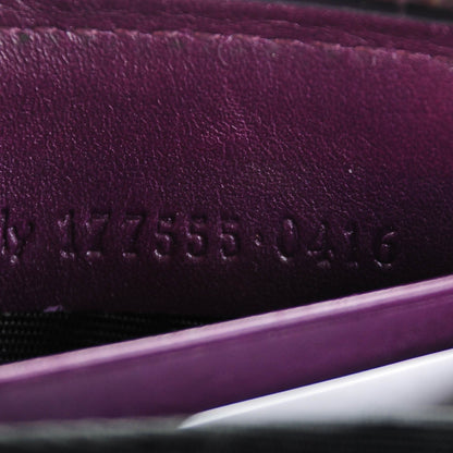 Saint Laurent Textured Patent Calfskin Belle De Jour Zip Around Wallet Purple 8 of 8
