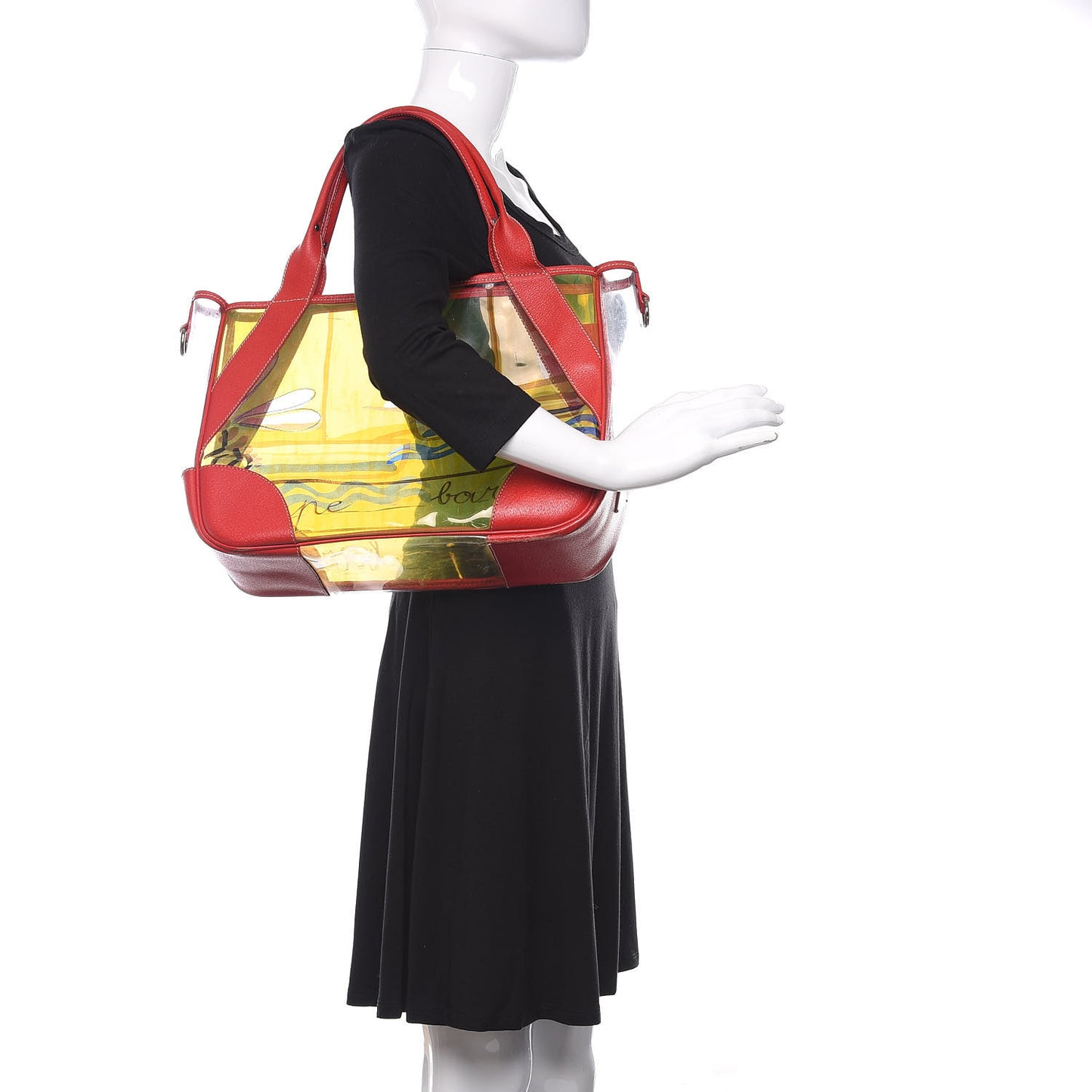 Plexiglass Calfskin Tote Red