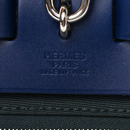 Hermes Vache Hunter Toile Herbag Zip 31 PM Vert Cypress Bleu Saphir 6 of 11