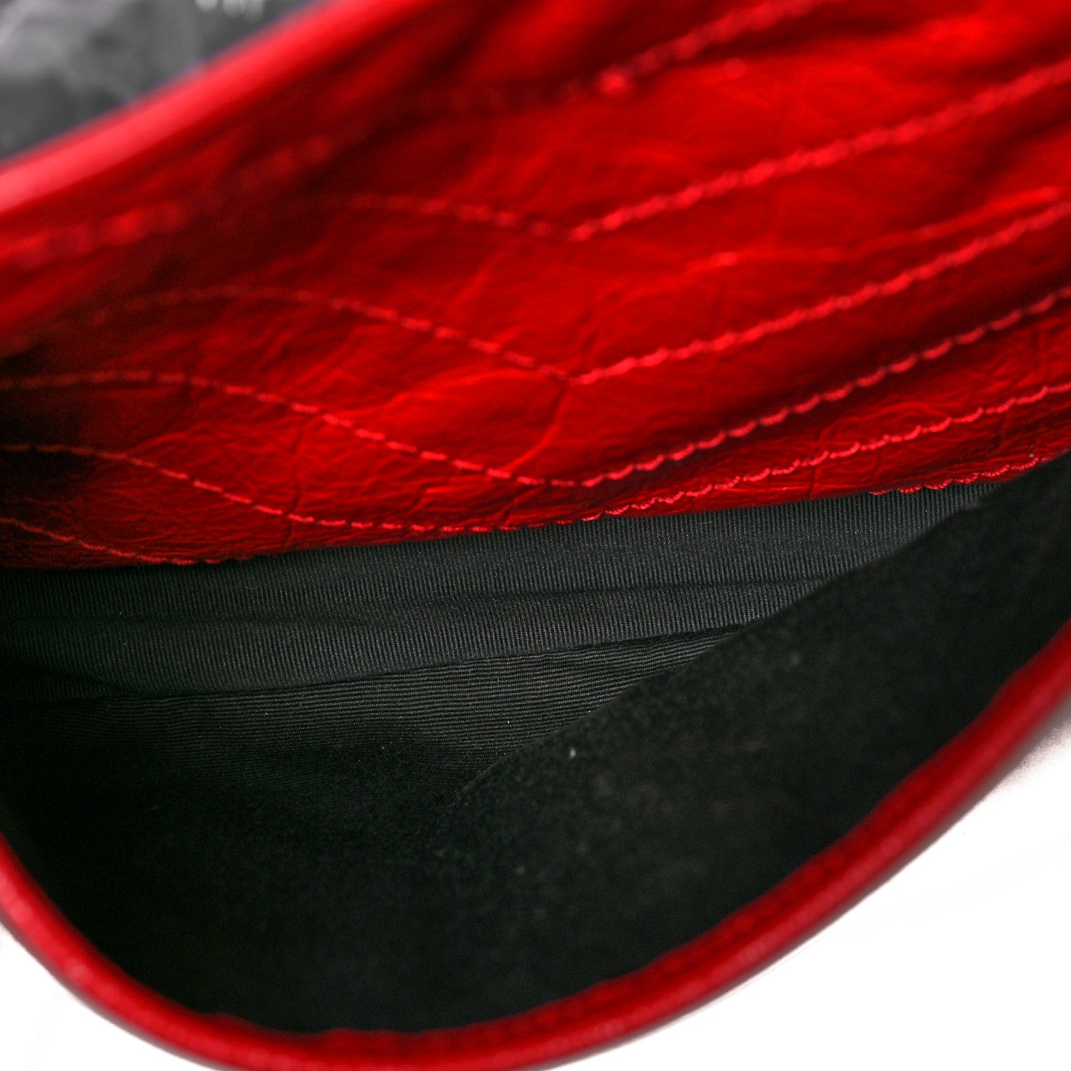 Saint Laurent Crinkled Calfskin Matelasse Monogram Medium Niki Chain Satchel Rouge Eros 5 of 13