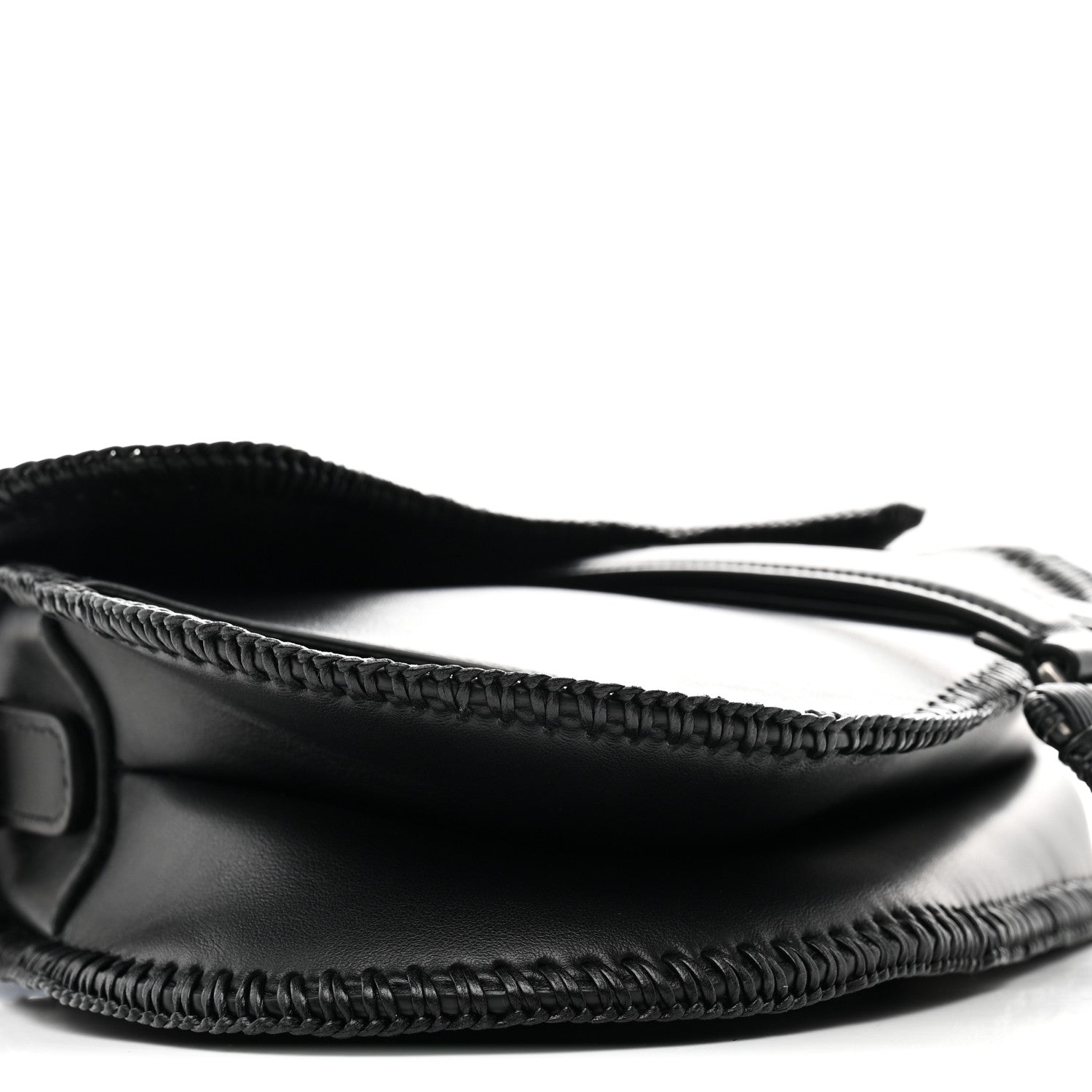 Christian Dior Smooth Calfskin Braided Saddle Bag With Strap Black 9 of 10