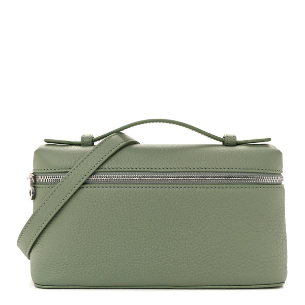 Loro Piana Grained Calfskin L19 Extra Pocket Pouch Sage Brush