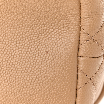 Chanel Caviar Quilted Rolled Up Bucket Drawstring Bag Beige 11 of 12