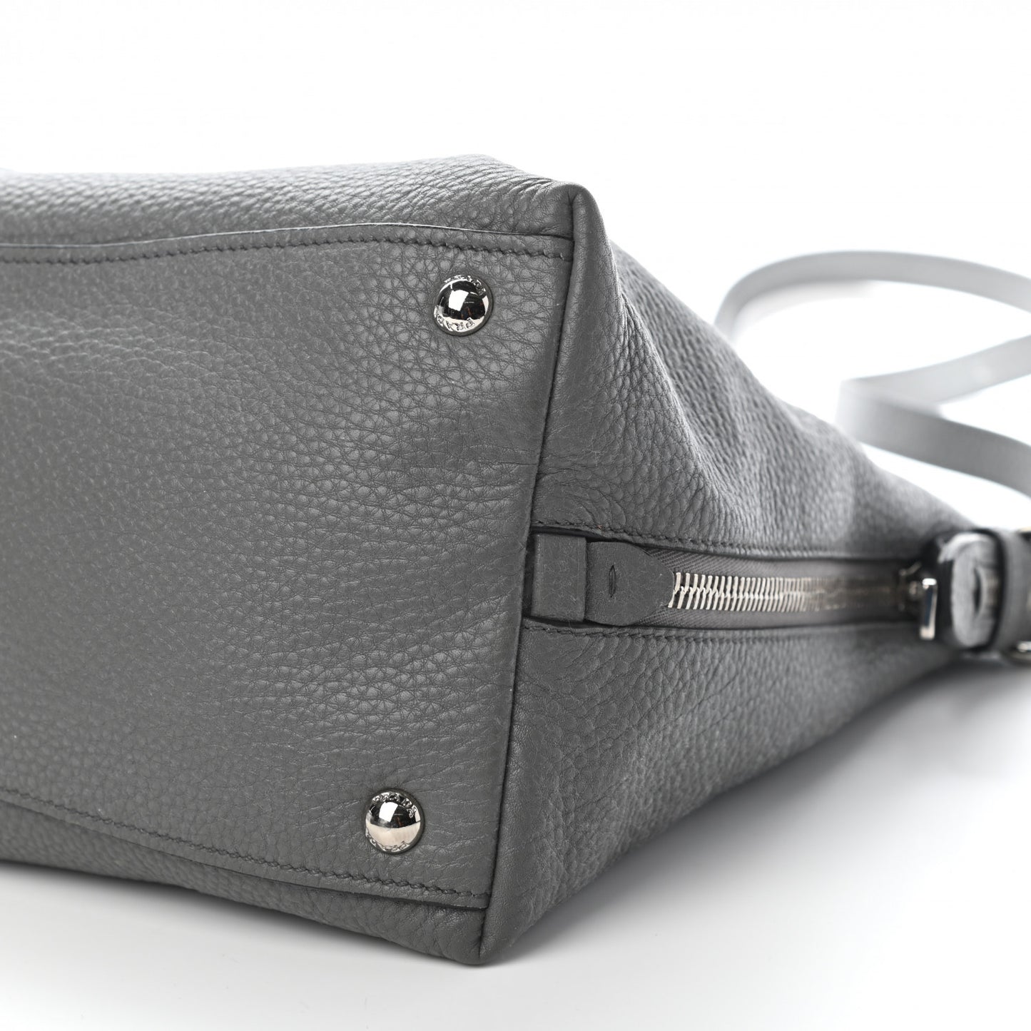 Vitello Daino Side Zip Tote Marmo