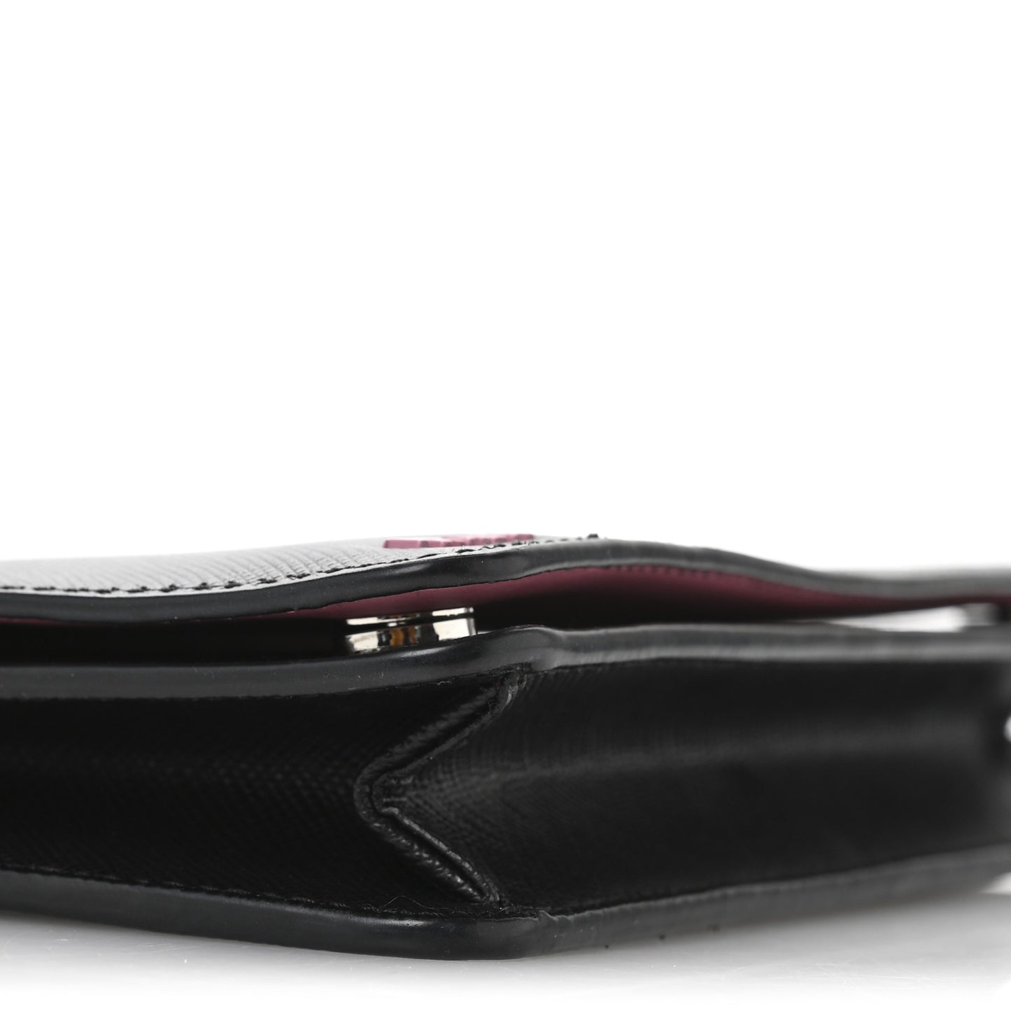 Saffiano Pradamalia Mini Chain Bag Black Begonia