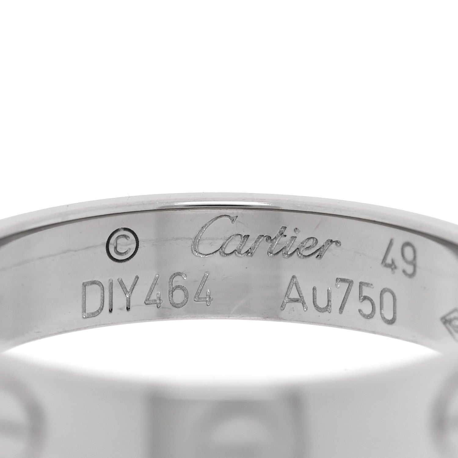 Cartier 18K White Gold 3.5mm LOVE Wedding Band Ring 49 4.75 4 of 4