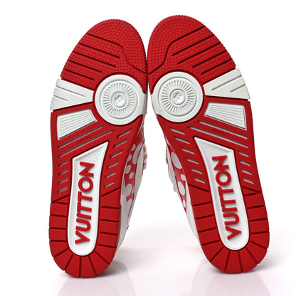 Louis Vuitton LV X YK Calfskin Printed Mens Infinity Dots Trainer Sneakers 10 White Red 5 of 6
