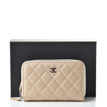 Chanel Caviar Quilted Large Gusset Double Zip Around Wallet Beige 11 of 11