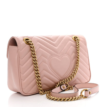 Gucci Calfskin Matelasse Small GG Marmont Shoulder Bag Perfect Pink 3 of 11