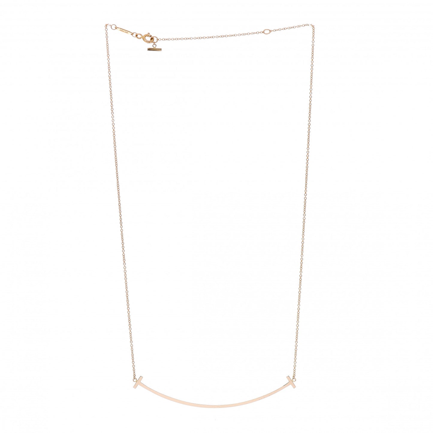 18K Rose Gold Large T Smile Pendant Necklace