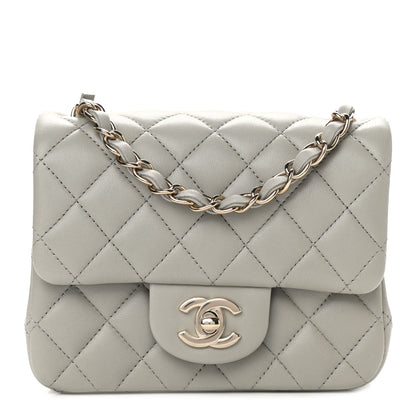 Chanel Lambskin Quilted Mini Square Flap Light Grey 1 of 9