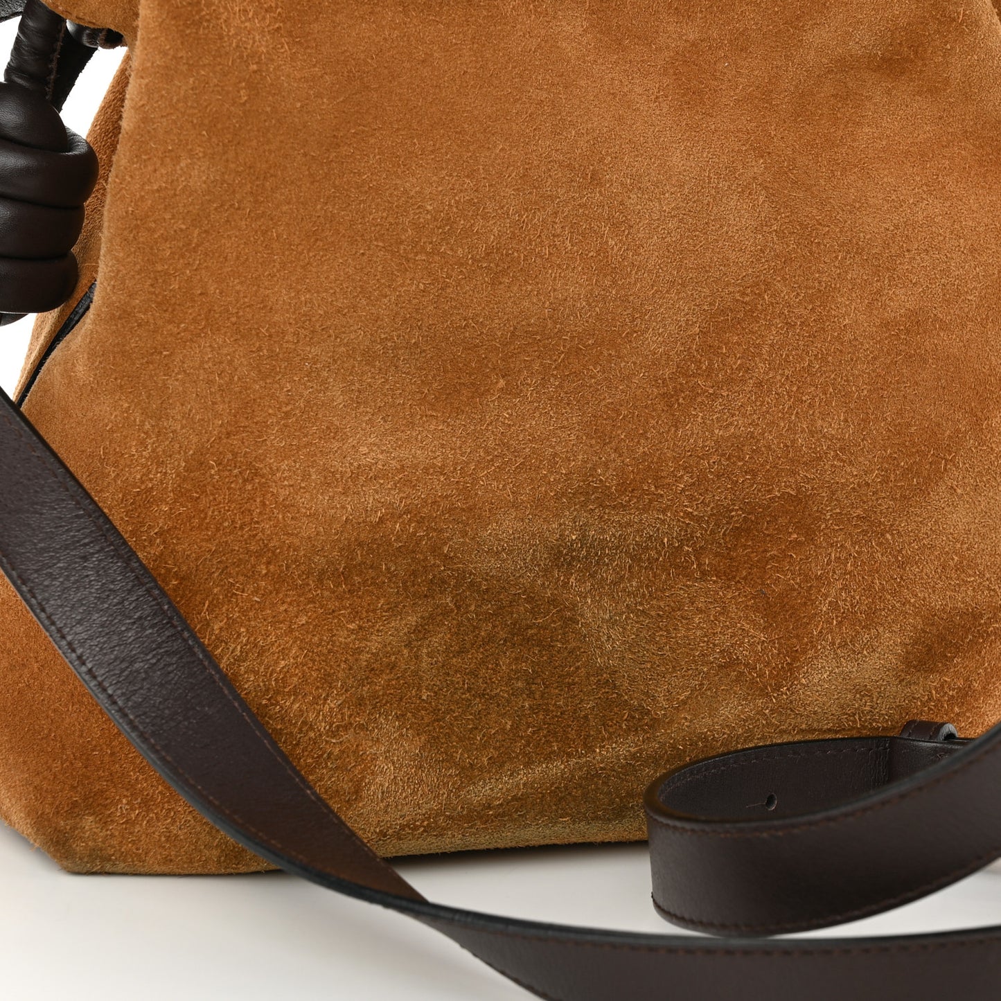Suede Flamenco Knot Bag Tan