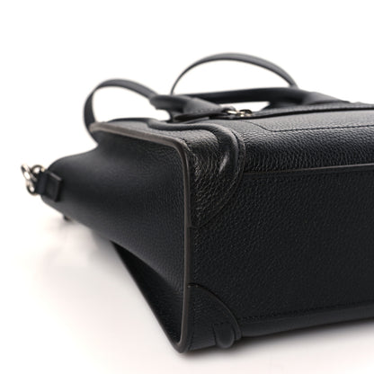 Celine Drummed Calfskin Nano Luggage Black 9 of 10