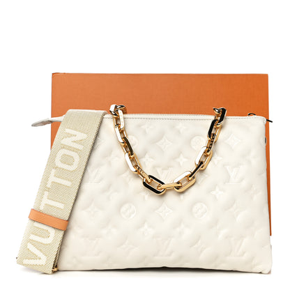 Louis Vuitton Lambskin Embossed Monogram Coussin PM Beige Cream 17 of 17