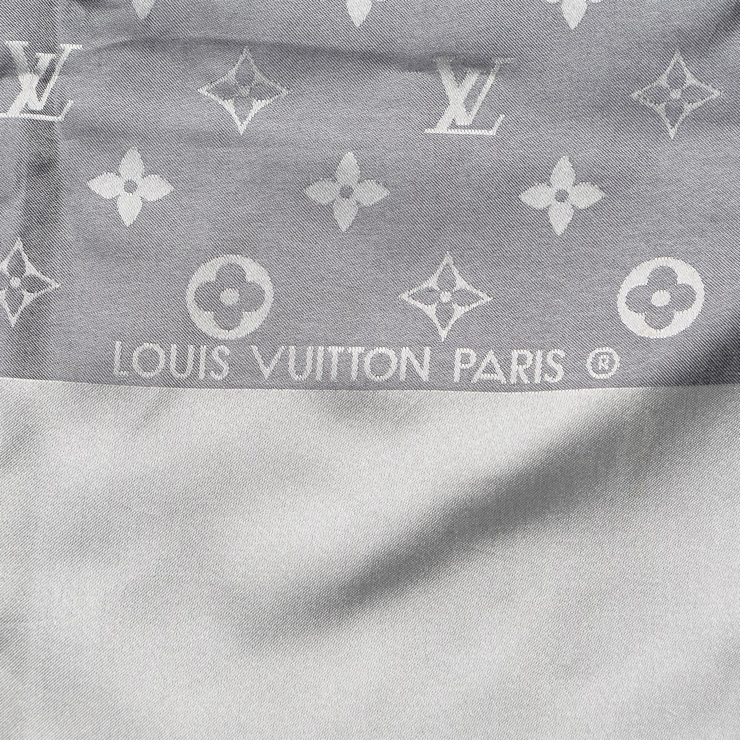 Louis Vuitton Silk Monogram Capri Scarf Grey 3 of 5