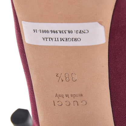 Gucci Suede Sofia Peep Toe Pumps 38.5 Fuchsia 8 of 11