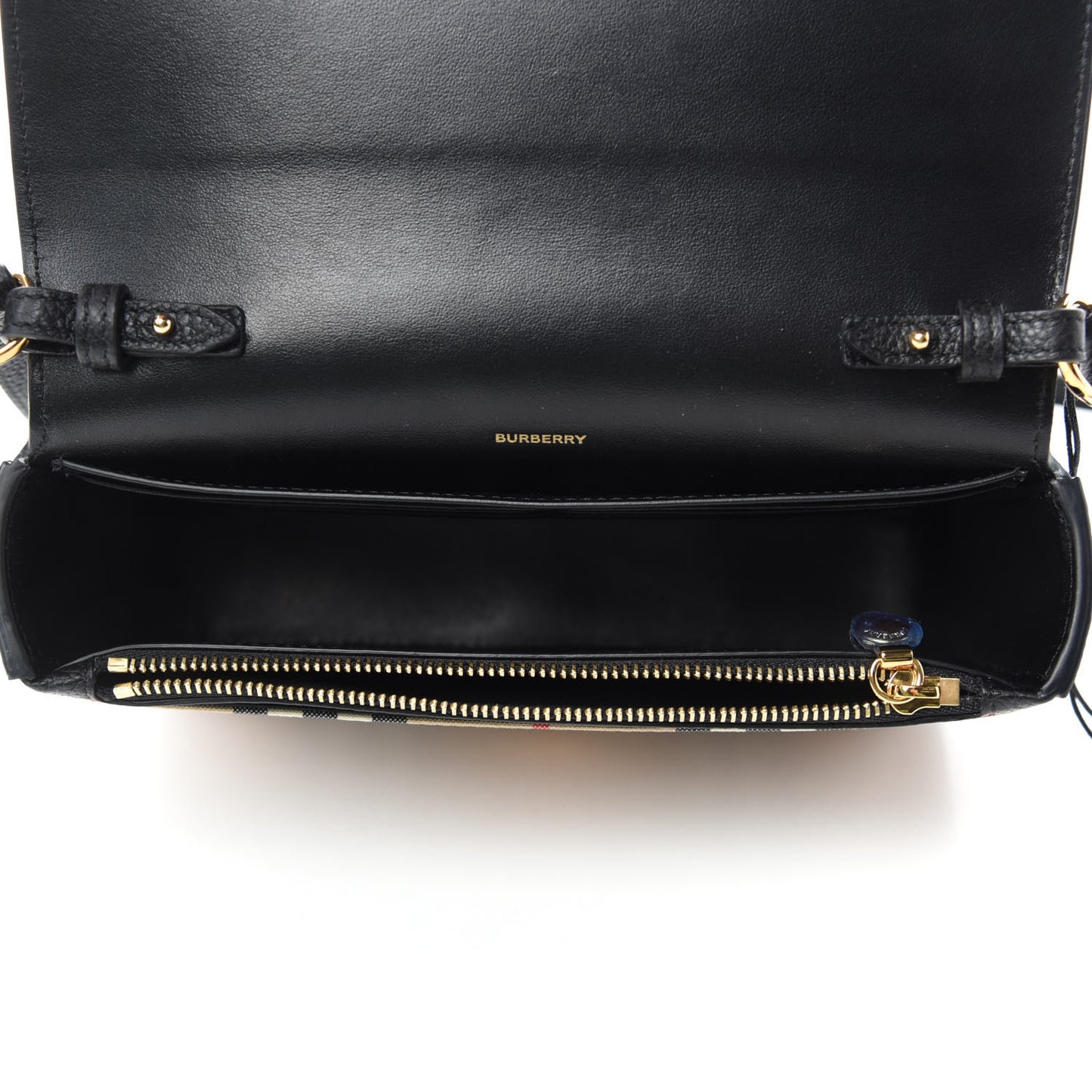Grainy Calfskin Vintage Check Hampshire Crossbody Black