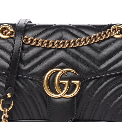 Gucci Calfskin Matelasse Small GG Marmont Shoulder Bag Black 19 of 19