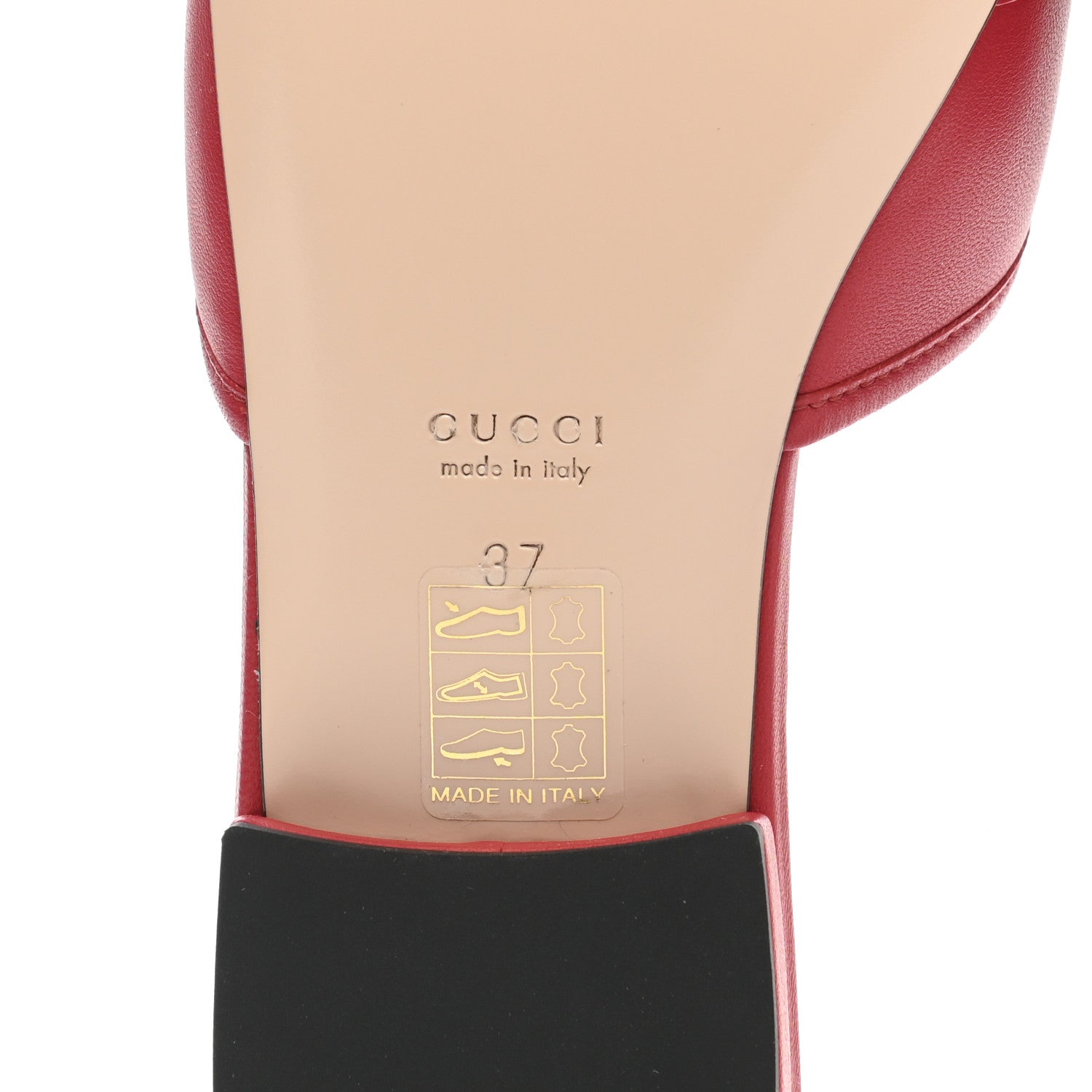Gucci Nappa Horsebit Flat Slide Sandals 37 Red Blood 6 of 11