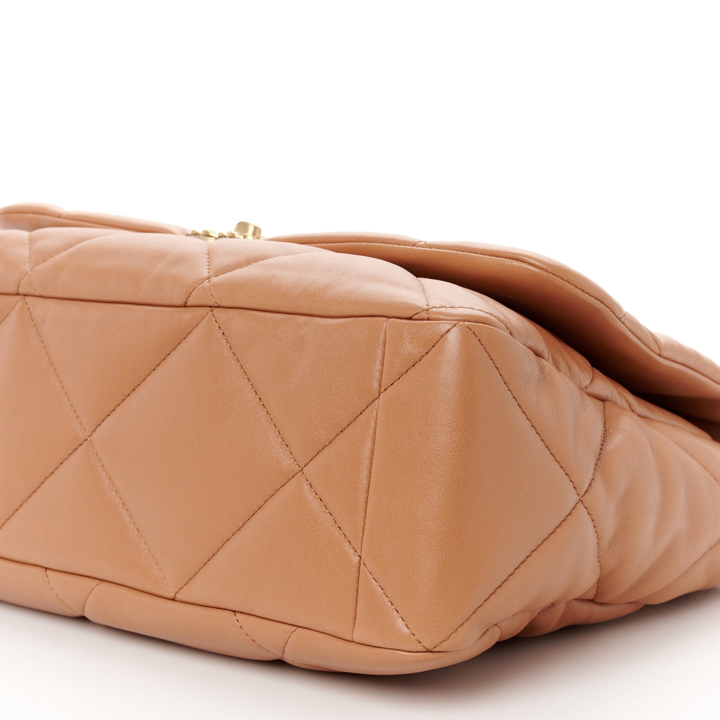 Lambskin Quilted Maxi Chanel 19 Flap Brown