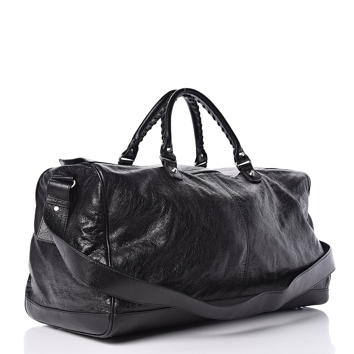 Agneau Classic Silver Hardware S Squash Boston Black