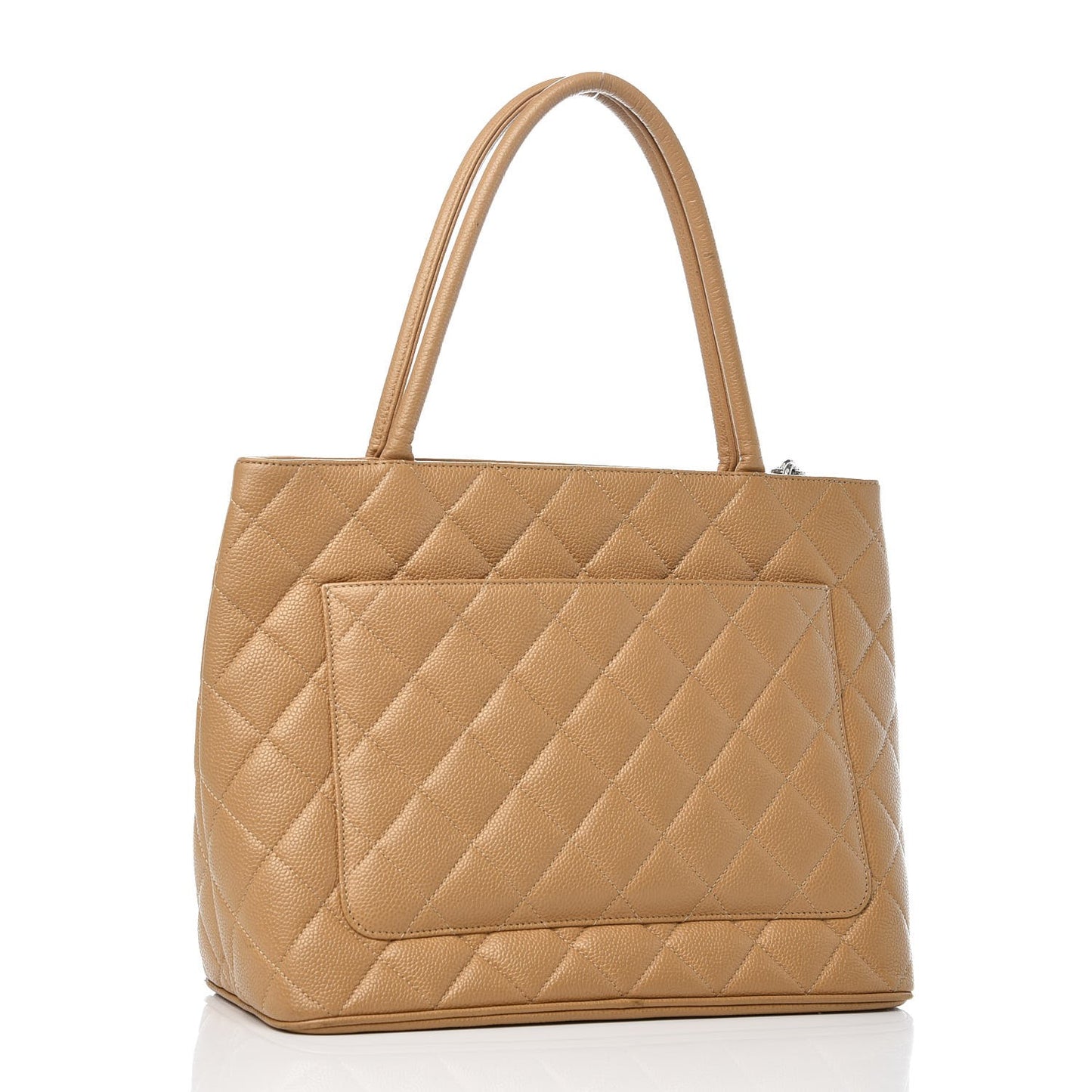 Caviar Quilted Medallion Tote Beige