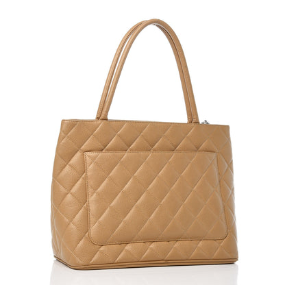 Chanel Caviar Quilted Medallion Tote Beige 3 of 17