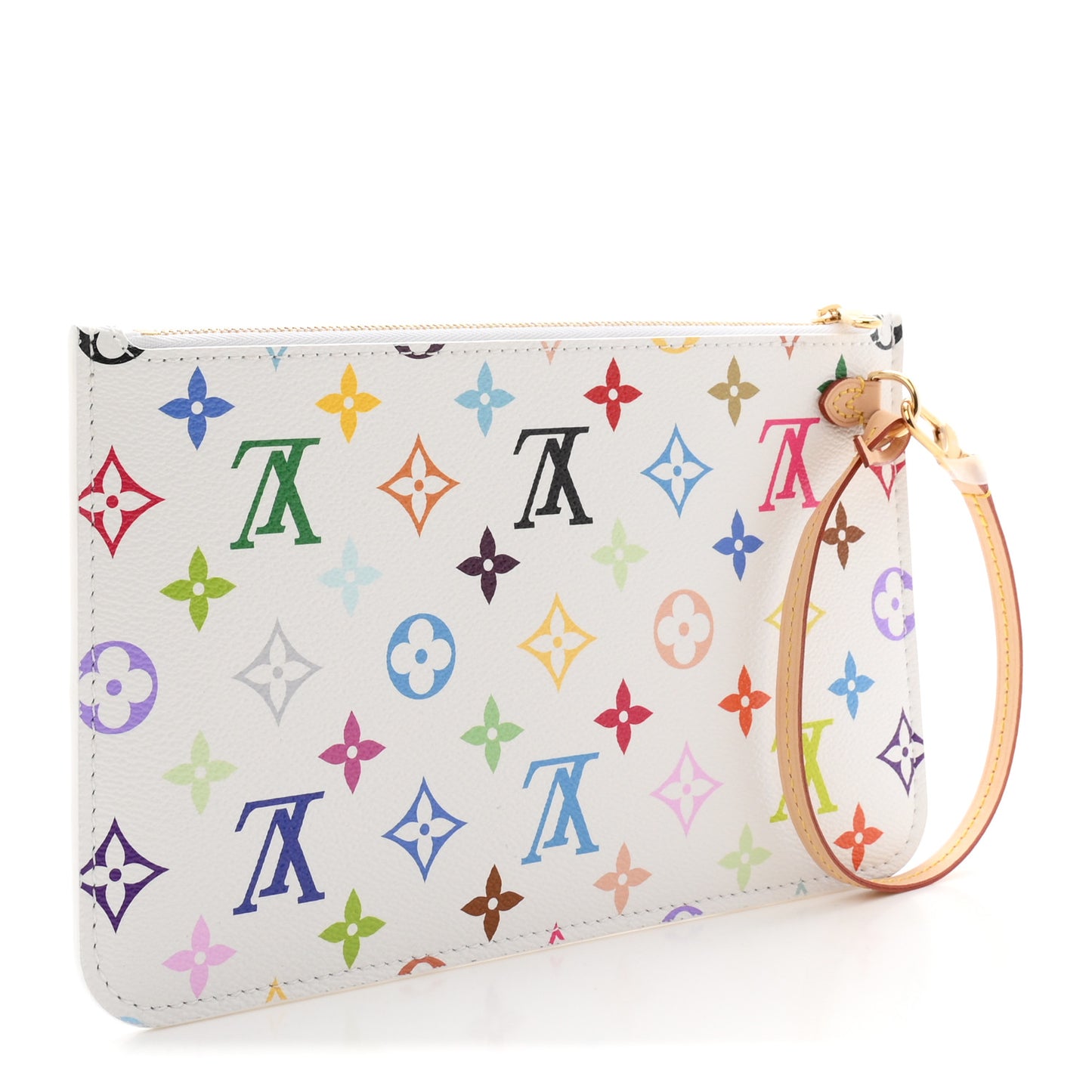 LV X TM Monogram Multicolor Neverfull Pochette White