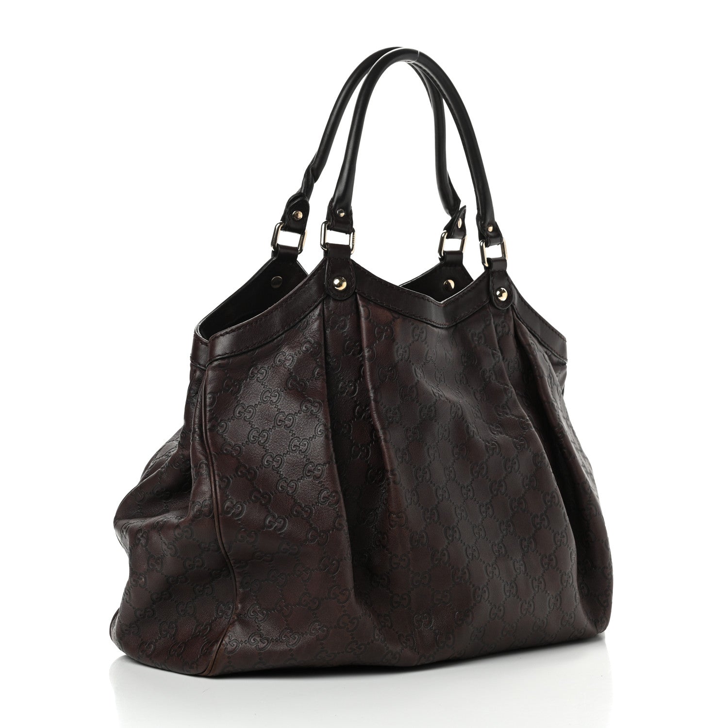 Gucci Guccissima Signature Large Sukey Tote Chocolate 3 of 11