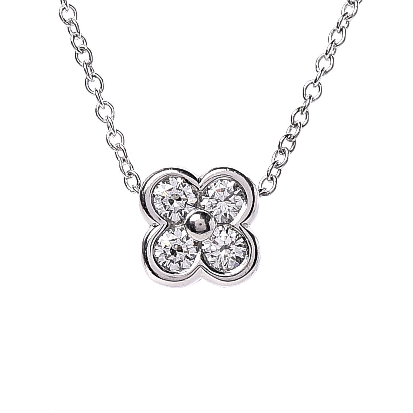 Platinum Diamond Lace Pendant Necklace