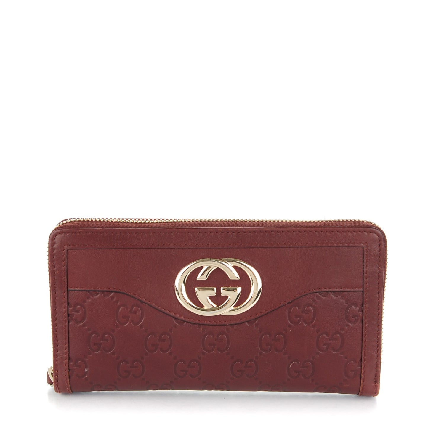 Guccissima Sukey Zip Around Wallet Red
