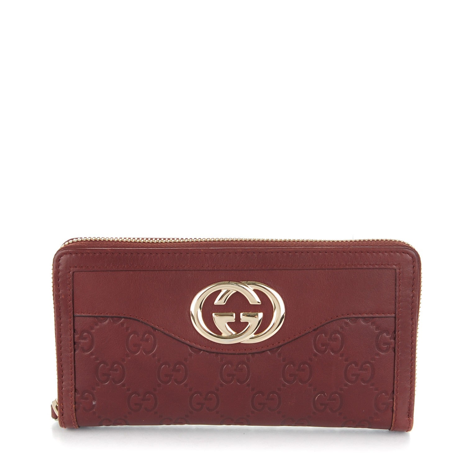 Gucci Guccissima Sukey Zip Around Wallet Red 1 of 7