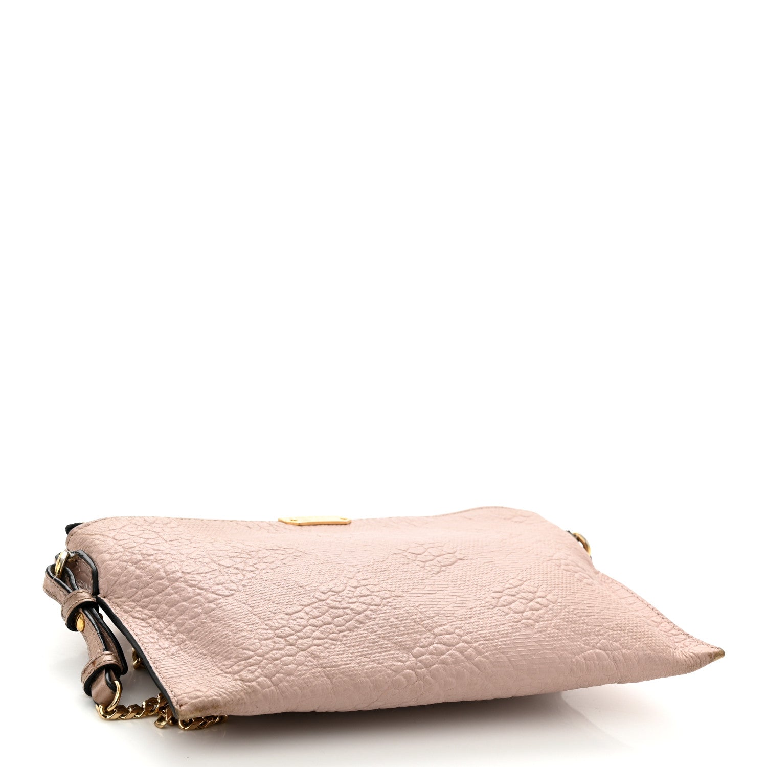 Burberry Signature Grain Calfskin Check Embossed Peyton Crossbody Clutch Bag Pale Orchid 4 of 17