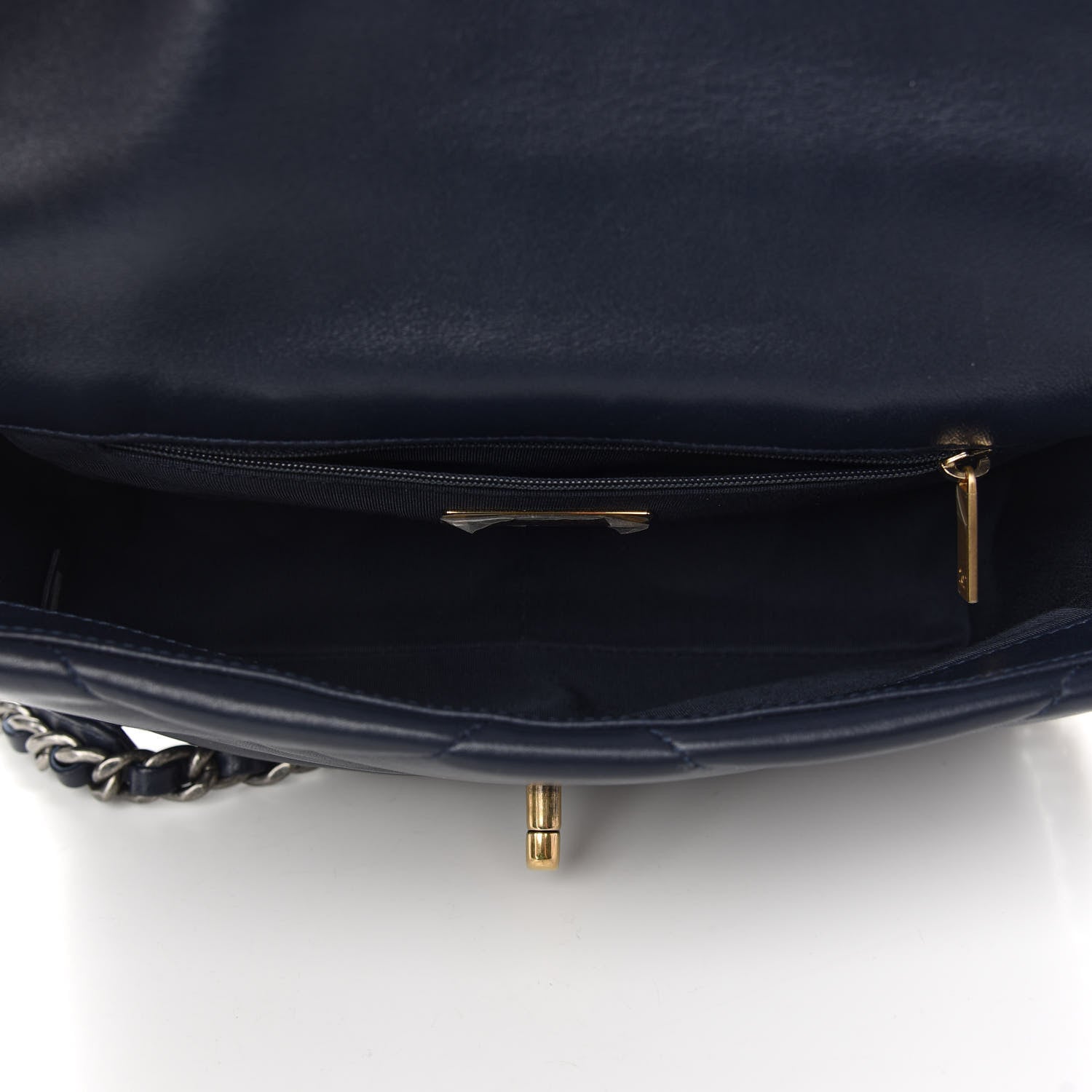 Chanel Lambskin Quilted Medium Chanel 19 Flap Navy Blue 5 of 9