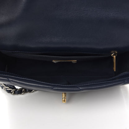 Chanel Lambskin Quilted Medium Chanel 19 Flap Navy Blue 5 of 9